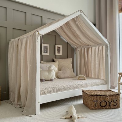 Bello Mušelínová nebesa k posteli Duo/Alto bílá se zlatými kamínky 200x120 – Zboží Dáma
