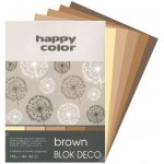 Happy Color Blok Deco Brown A4 170g 20 listů 5 barev hnědé odstíny HA 3717 2030 072 – Zboží Dáma