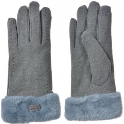 dámské rukavice s kožešinkou prošívané Fashion Gloves šedé – Hledejceny.cz