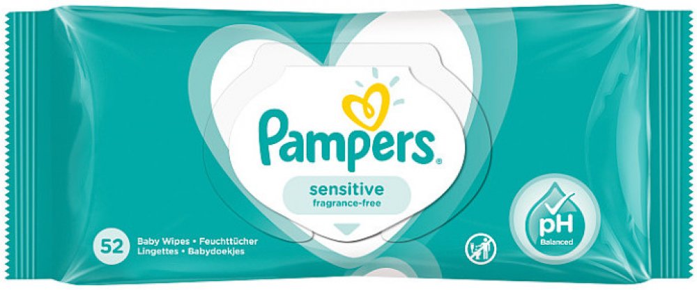 Pampers Sensitive dětské čisticí ubrousky 12 x 52 ks | Srovnanicen.cz