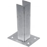Patka Zn k montáži čtyřhranného sloupku branky / brány na betonový základ 60x60 mm – Sleviste.cz