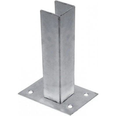 Patka Zn k montáži čtyřhranného sloupku branky / brány na betonový základ 60x60 mm – Sleviste.cz