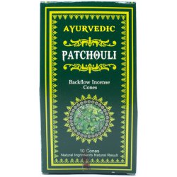 Ayurvedic Patchouli indické vonné františky tekoucí dým 10 ks