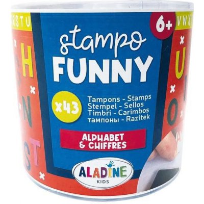Aladine Dětská razítka Stampo Funny Abeceda a číslice – Zboží Mobilmania