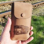 Kožené zboží pouzdro na brýle 701 - motiv "lokomotiva Brejlovec" – Sleviste.cz