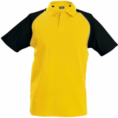 Kariban pánská polokošile s kontrastními rukávy Baseball žlutá černá