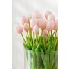 Květina Kytice 7ks světle růžových realistických tulipánů Tulips - 45cm