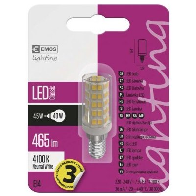 Emos LED žárovka Classic JC E14 4,5 neutrální bílá – Hledejceny.cz