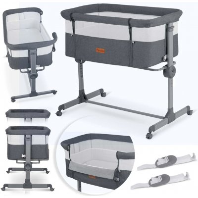 Divio přístavná, skládací cestovní postýlka Sleep&Go 0–5 m 9 kg tmavě šedá – Zboží Mobilmania