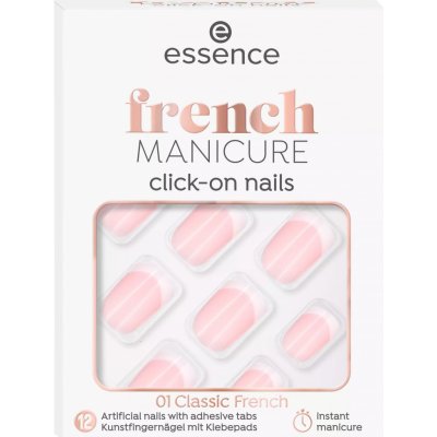 Essence French Click & Go umělé nehty 01 Classic French 12 ks – Zboží Dáma