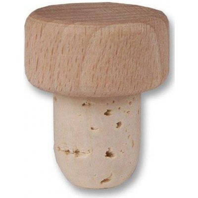 Korková zátka GRIFFCORK s dřevěnou válcovou hlavou Rozměr: 28 / 12 x 23 / 14 mm – Sleviste.cz