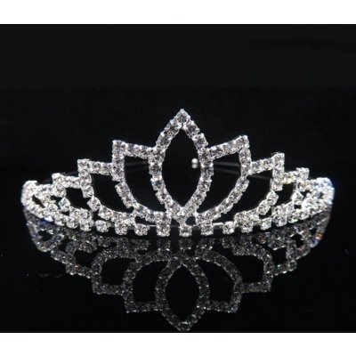 B-TOP Čelenka do vlasů s kamínky ve tvaru korunky - stříbrná – Zboží Dáma