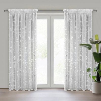 EUROFIRANY ZÁCLONA NA PÁSCE ALINA 140X270 CM BÍLÁ – Hledejceny.cz