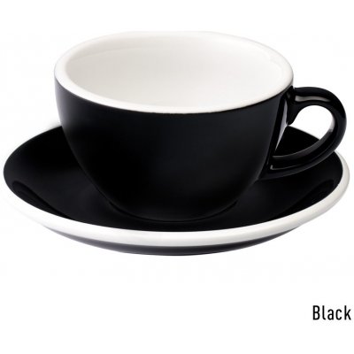 Loveramics Flat white šálek s podšálkem Egg black 150 ml