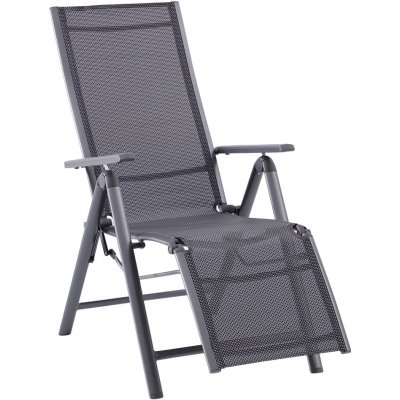 Sunfun Maja Polohovací křeslo relaxační, 78 x 58 x 110 cm, hliník, textil, šedý, antracit FDA50381-MAJA – Hledejceny.cz