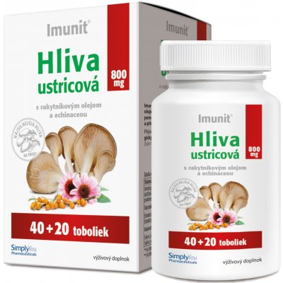 Imunit HLÍVA ústřičná 800 mg s rakytník. a echinata. 40 + 20 60 kapslí – Hledejceny.cz