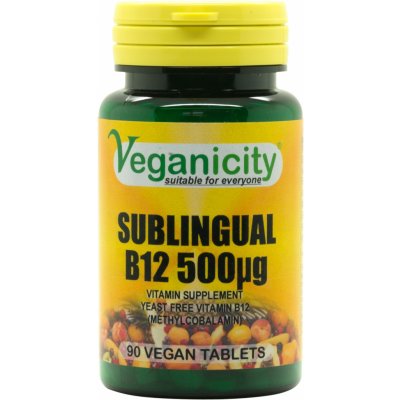 Veganicity Vitamín B12 500 µg metylkobalamin sublingvální 90 tablet – Zbozi.Blesk.cz