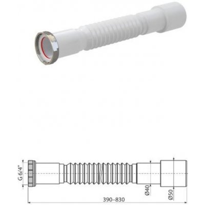 Alcadrain Flexi připojení 6/4" x 40/50 kov A780 – Zboží Mobilmania