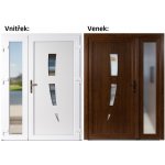 Soft Dvoukřídlé vchodové 123+Sklo Nisip Zlatý dub/bílá pravé 150 x 200 cm – Hledejceny.cz