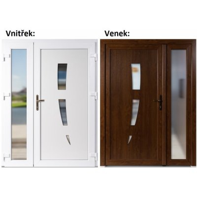 Soft Dvoukřídlé vchodové 123+Sklo Nisip Zlatý dub/bílá pravé 150 x 200 cm – Hledejceny.cz