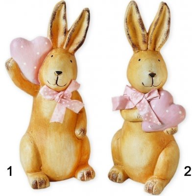 Zajíc keramika 22,5cm natural/růžová – Hledejceny.cz