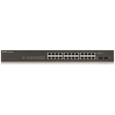 Zyxel GS1900-24 v2 26-port Gigabit Web Smart switch, 24x gigabit RJ45, 2x SFP, fanless – Zboží Živě