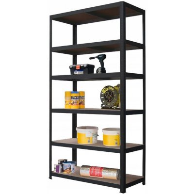 Fistar Regál 2200 x 1000 x 500 mm lakovaný 6 polic černá – HobbyKompas.cz