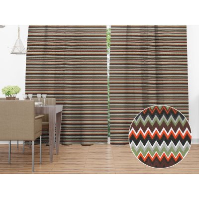 Biante Bavlněný závěs Sandra SA-097 Retro cik cak 130x140 cm – Zboží Mobilmania