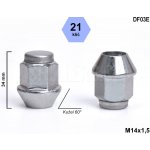 Kolová matice M14x1,5 Ford, kužel, klíč 21, DF03E, uzavřená, nerez. krytka, výška 34 mm – Sleviste.cz