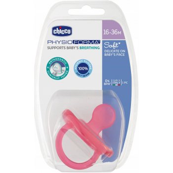 Chicco Physio silikon Soft bez BPA růžová s kroužkem