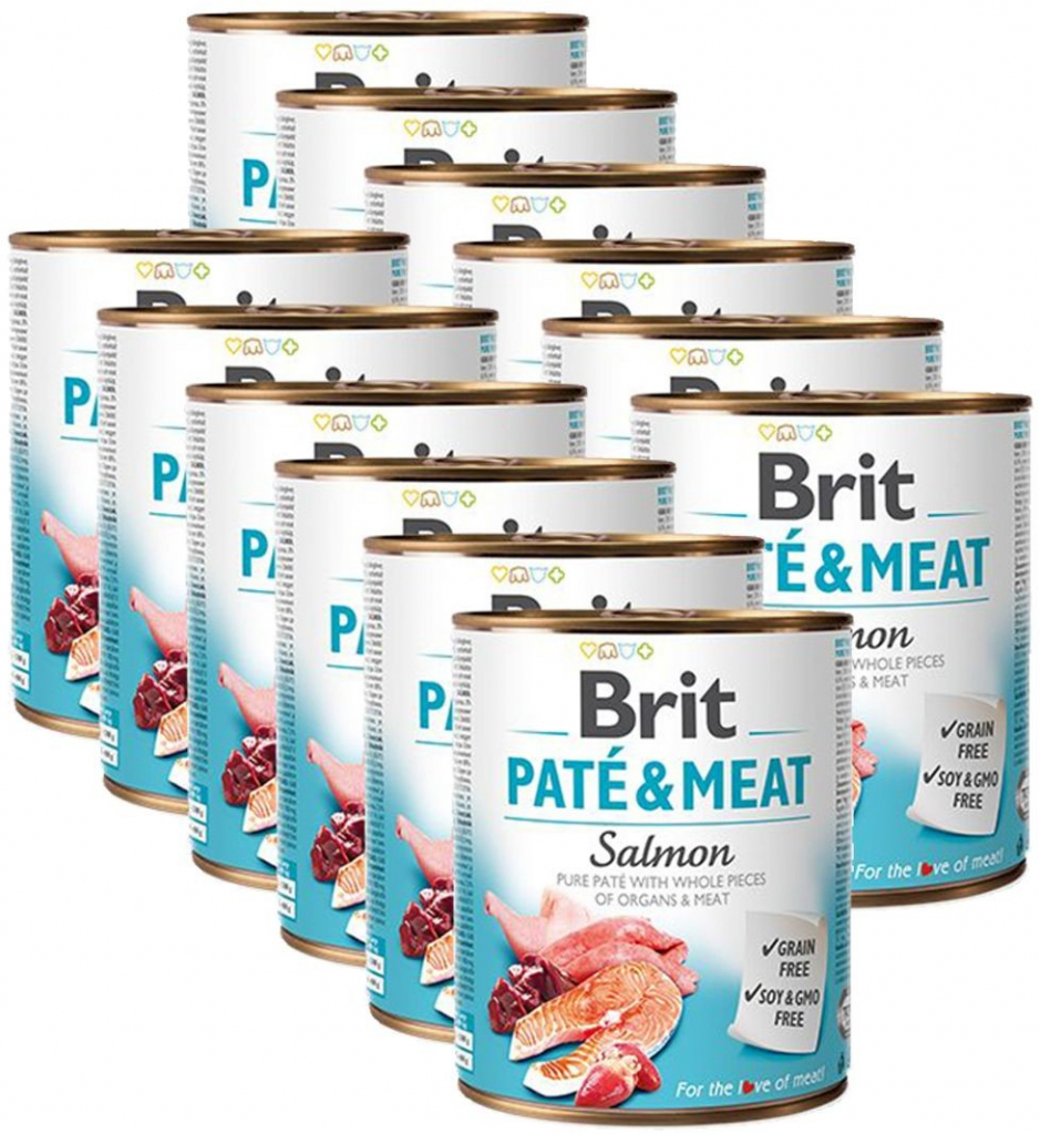 Brit Paté & Meat Dog Salmon 12 x 800 g
