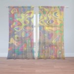 Sablio Záclony Barevné skvrny: 2ks 150x250cm – Hledejceny.cz