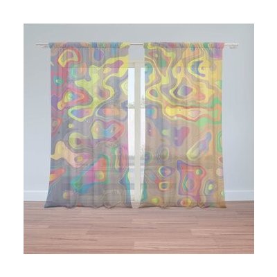 Sablio Záclony Barevné skvrny: 2ks 150x250cm – Hledejceny.cz