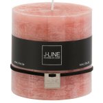 Lososová nevonná svíčka ve tvaru válce L -75 h - 10*10*10 cm - J-Line by Jolipa – Hledejceny.cz