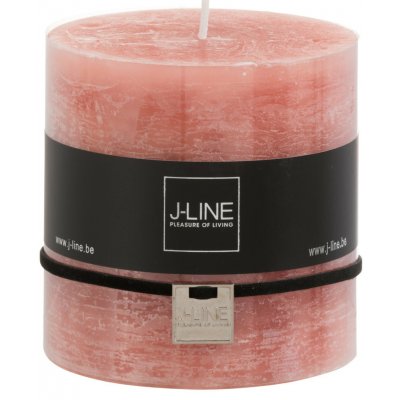 Lososová nevonná svíčka ve tvaru válce L -75 h - 10*10*10 cm - J-Line by Jolipa – Hledejceny.cz