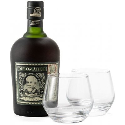 Diplomatico Reserva Exclusiva 12y 40% 0,7 l (dárkové balení 2 sklenice) – Hledejceny.cz