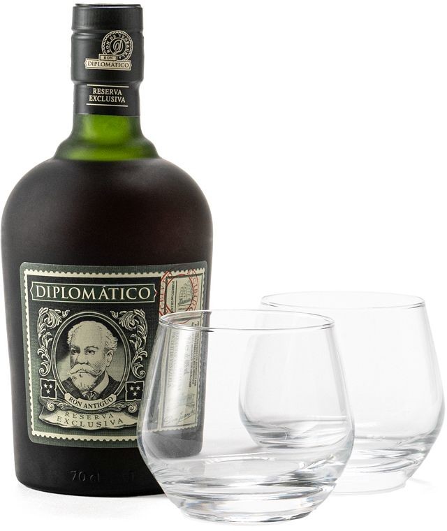 Diplomatico Reserva Exclusiva 12y 40% 0,7 l (dárkové balení 2 sklenice)