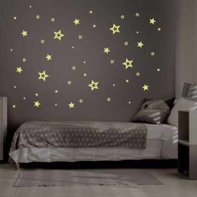 Nálepky na zeď hvězdy svítící ve tmě malé- Plotbase, s.r.o., 15x60cm – Zboží Dáma