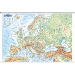 Evropa - obecně zeměpisná mapa, office, nástěnná, 1 : 4 500 000 (s lištami v tubusu) – Zboží Dáma
