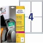 Avery Zweckform Etikety pro laser 10 listů A4 bílé 99,1 x 139 mm ultra odolné vůči počasí L7915-10 – Hledejceny.cz