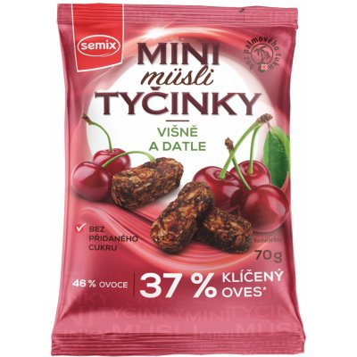 SEMIX Mini müsli tyčinky s višněmi bez lepku 70 g – Zboží Dáma