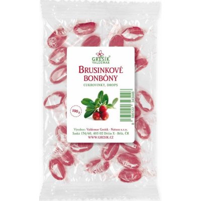 Grešík Brusinkové bonbóny 100 g – Zboží Dáma