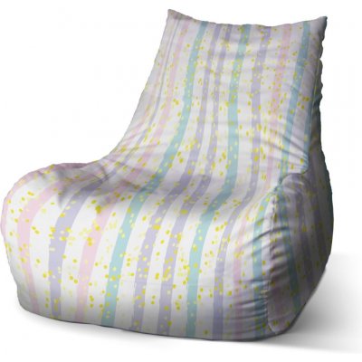 Sablio sedací vak Bean Pruhy a tečky štětcem 100 x 90 x 45 cm – Sleviste.cz