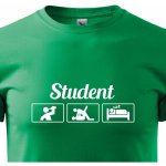 Bezvatriko 0252 Vtipné tričko pro studenty Jazyk potisku slovensky zelená – Zboží Mobilmania