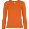 Dámská Trička B&C bavlněné bezešvé triko s dlouhým rukávem 190 g m oranžová