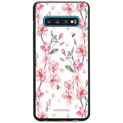 Pouzdro Mobiwear Glossy Samsung Galaxy S10 - G033G - Růžové květy