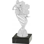 Soška LYŽE SJEZD M/P424 stříbrná černý mramor 15 cm – Zboží Dáma