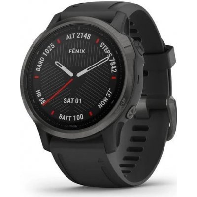 Garmin Fenix 6S Pro Sapphire Karbonově šedá s černým páskem, 010-02159-27