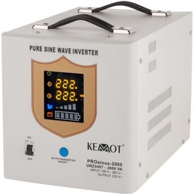 KEMOT PROsinus-2000 záložní (nouzový) zdroj ​​1200W 12V pro čerpadla ústředního topení nebo čerpadla v krbových instalacích White/bílý