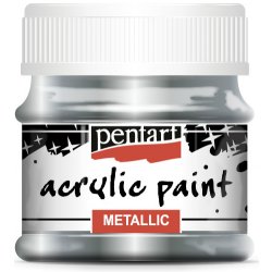 Pentart akrylové barvy metal 50 ml rokokové stříbro